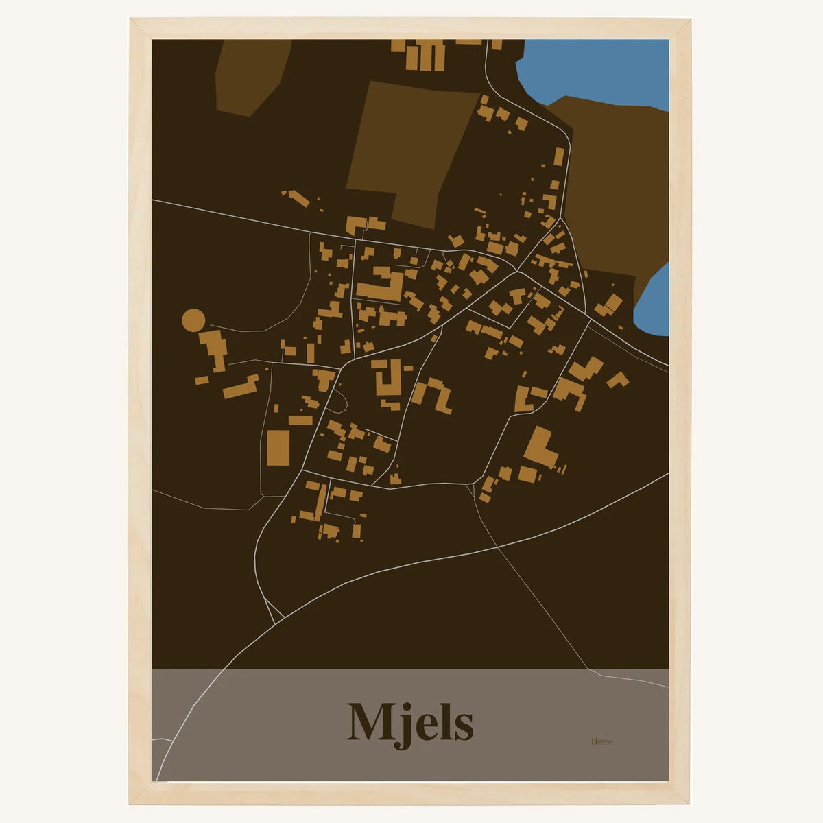 Mjels plakat – Firkantet 2026 – Mørk brun