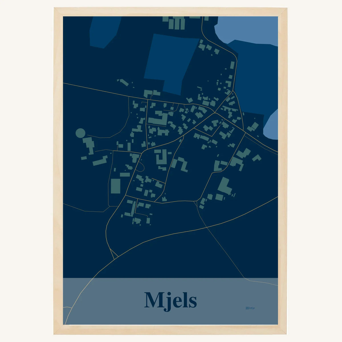 Mjels plakat – Firkantet 2026 – Mørk blå
