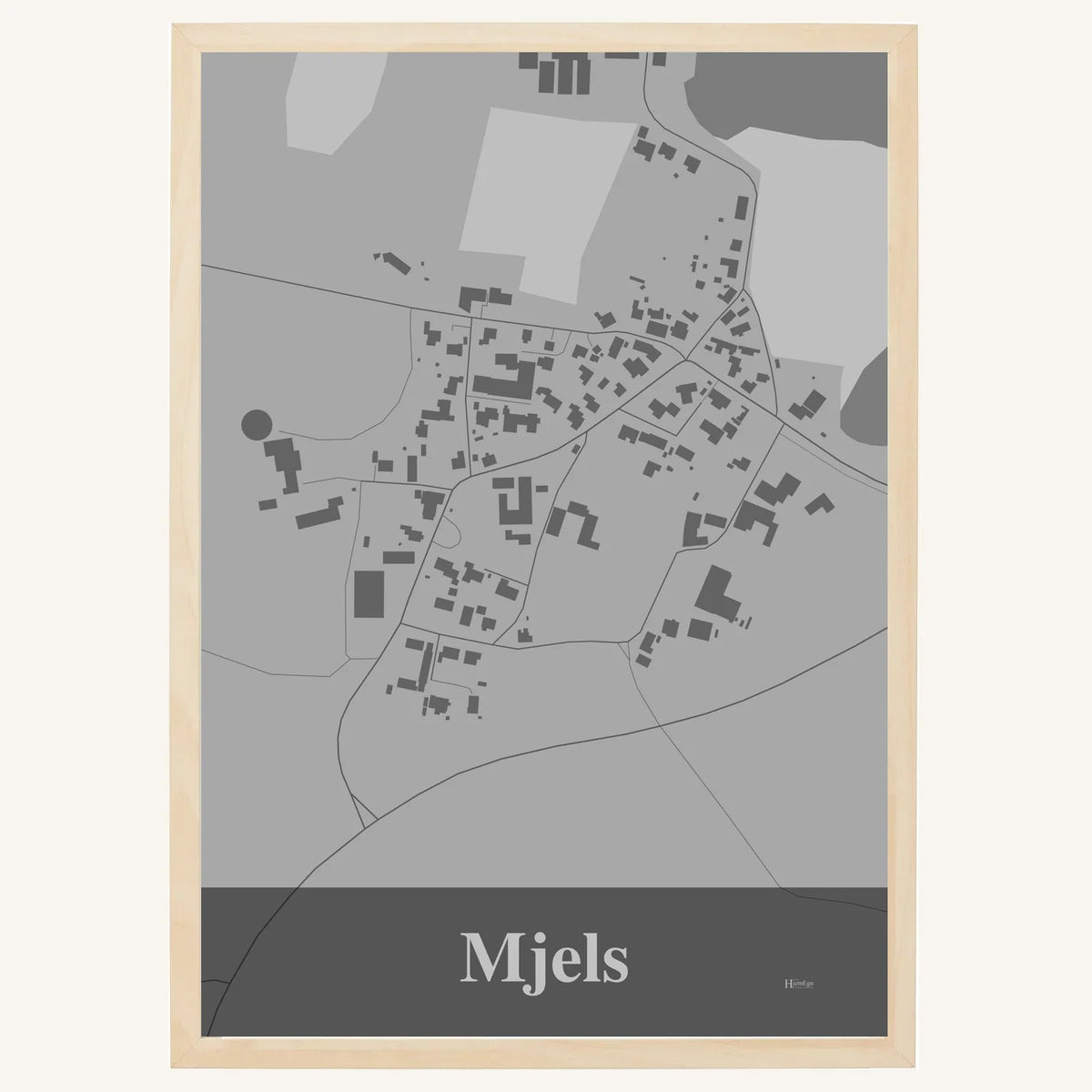 Mjels plakat – Firkantet 2026 – Lys pastel grå