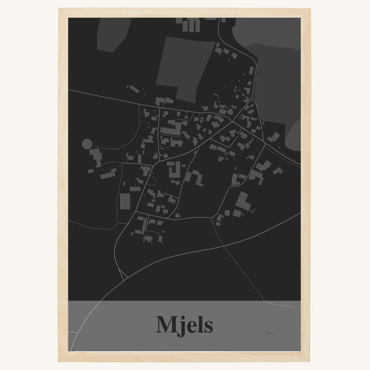 Mjels plakat – Firkantet 2026 – Mørk grå