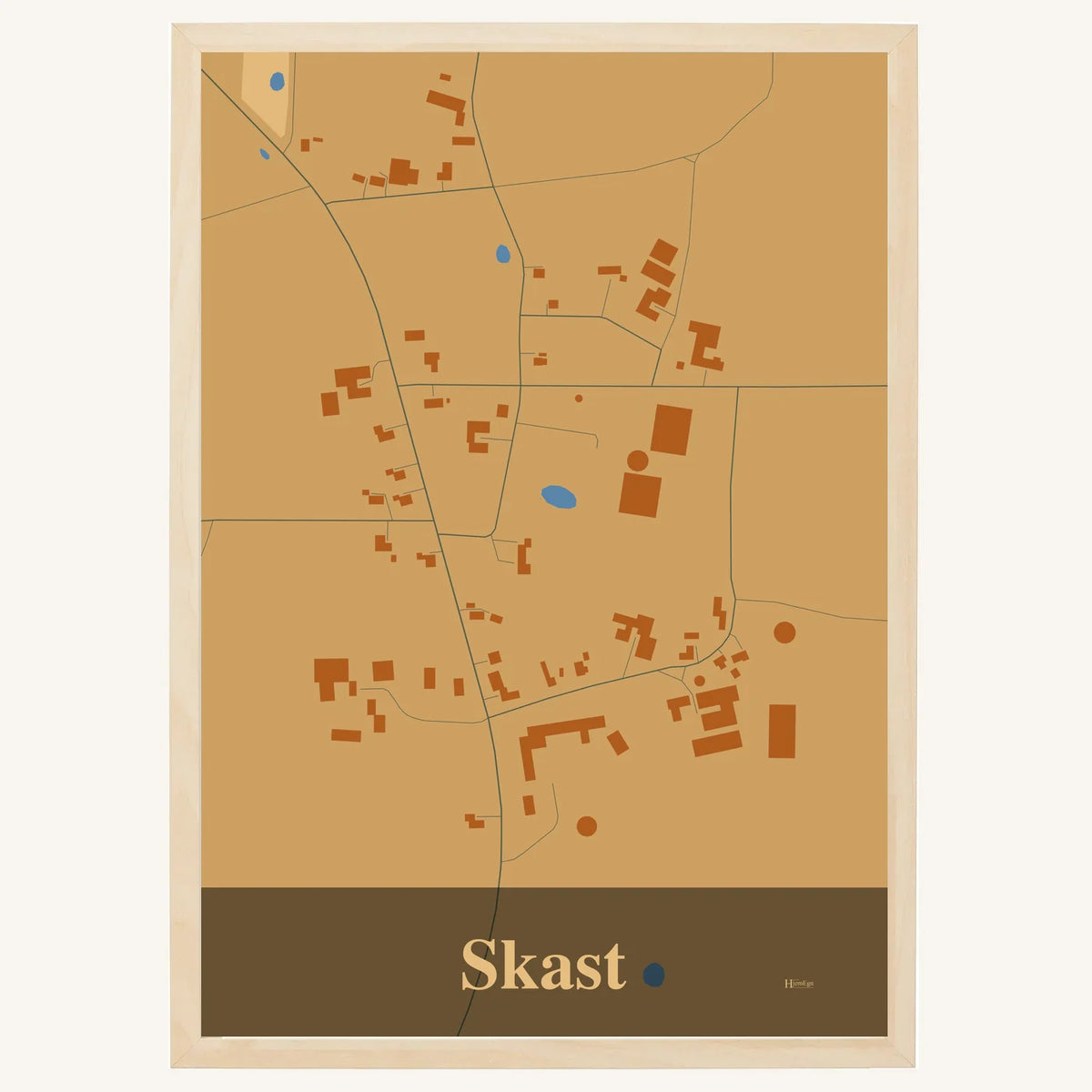 Skast plakat – Firkantet 2026 – Lys pastel brun