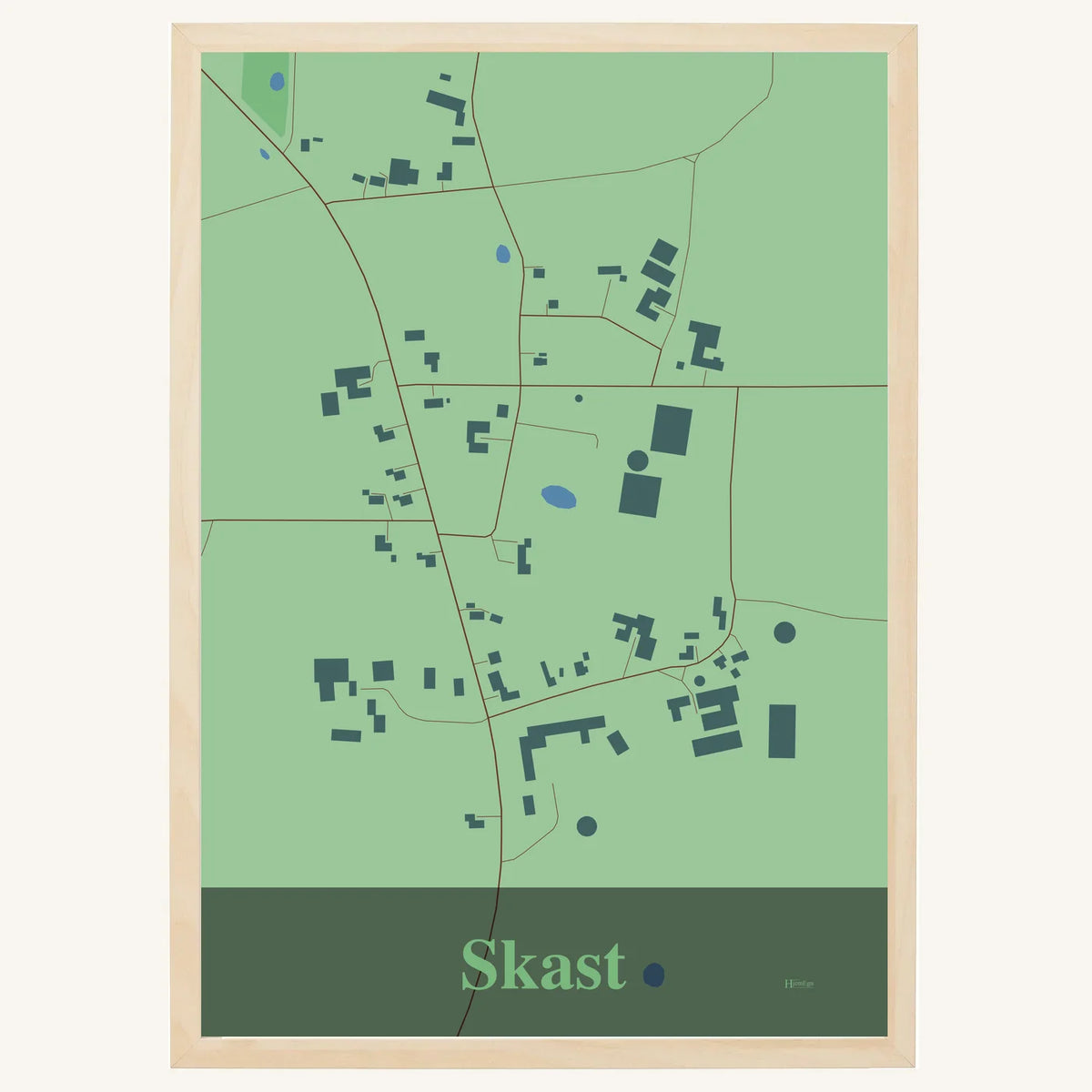 Skast plakat – Firkantet 2026 – Lys pastel grøn