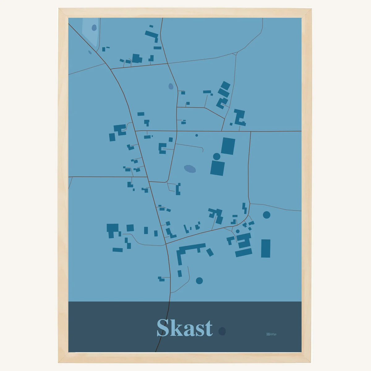 Skast plakat – Firkantet 2026 – Lys pastel blå