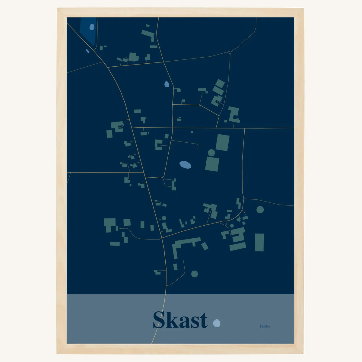 Skast plakat – Firkantet 2026 – Mørk blå