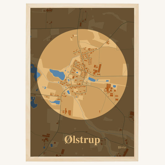 Ølstrup Plakat – Lys pastel brun