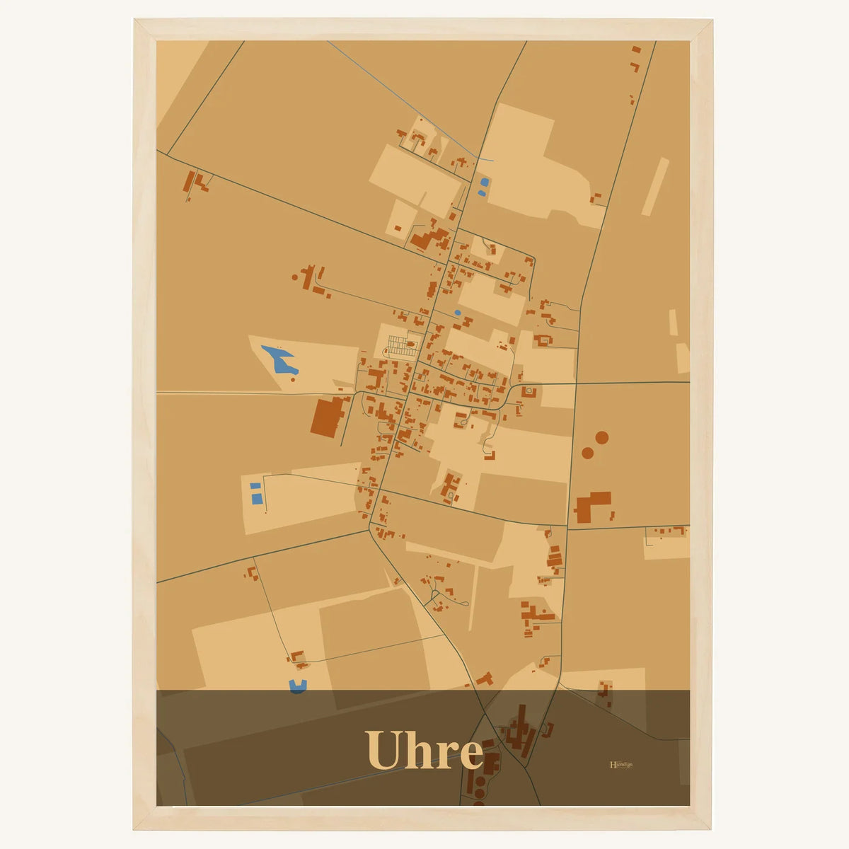 Uhre plakat – Firkantet 2026 – Lys pastel brun