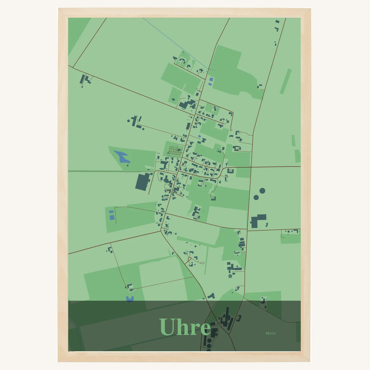 Uhre plakat – Firkantet 2026 – Lys pastel grøn