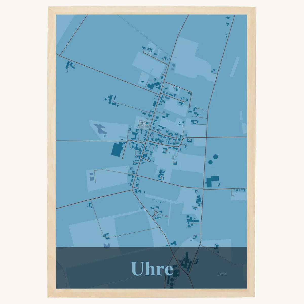 Uhre plakat – Firkantet 2026 – Lys pastel blå