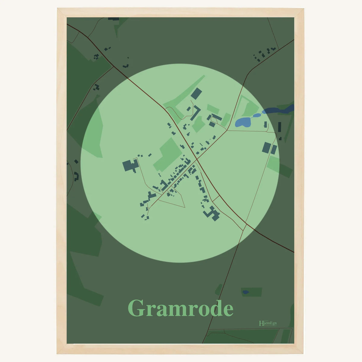 Gramrode plakat – Centrum 2026 – Lys pastel grøn
