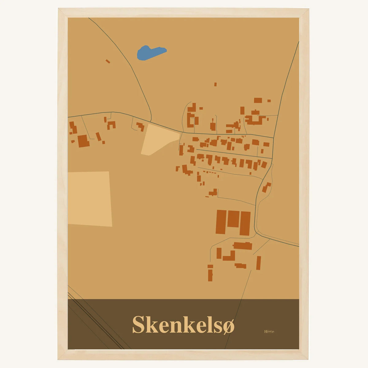 Skenkelsø plakat – Firkantet 2026 – Lys pastel brun