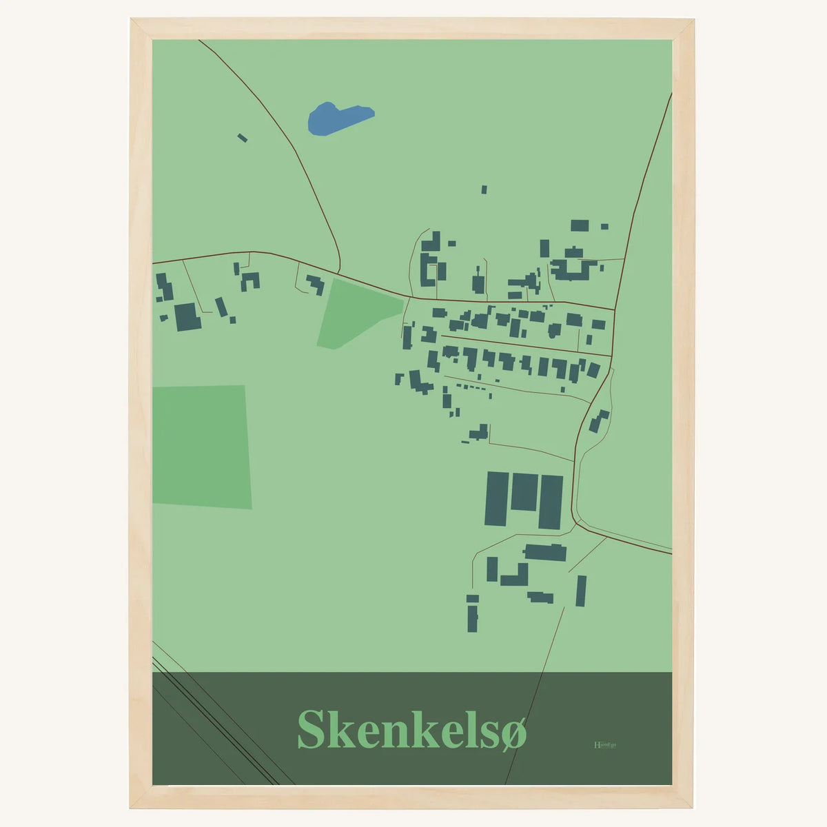 Skenkelsø plakat – Firkantet 2026 – Lys pastel grøn