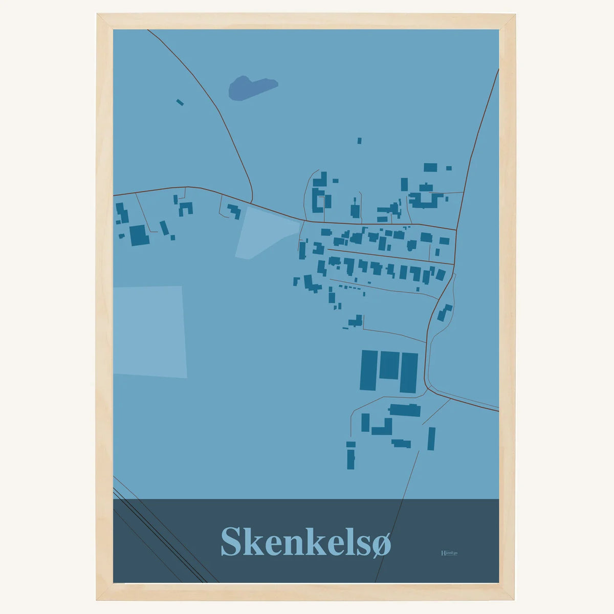 Skenkelsø plakat – Firkantet 2026 – Lys pastel blå
