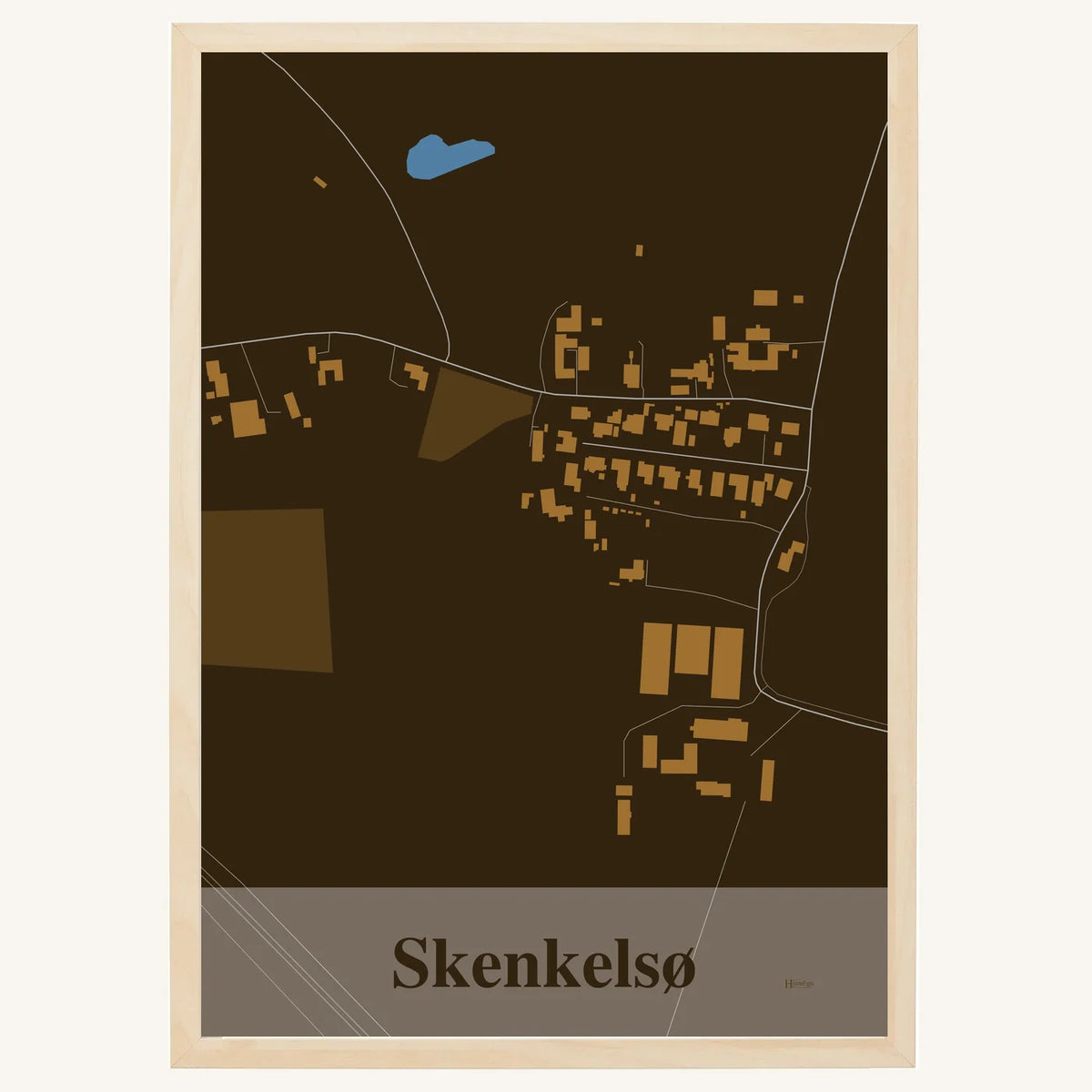 Skenkelsø plakat – Firkantet 2026 – Mørk brun