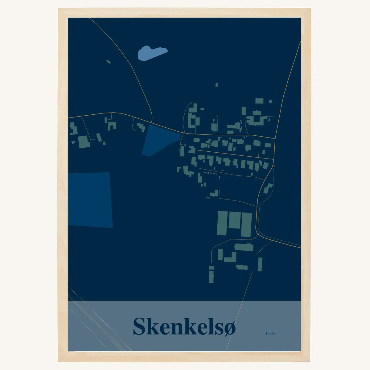 Skenkelsø plakat – Firkantet 2026 – Mørk blå