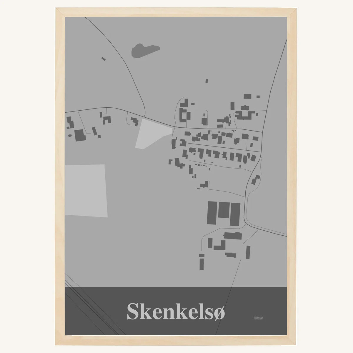 Skenkelsø plakat – Firkantet 2026 – Lys pastel grå
