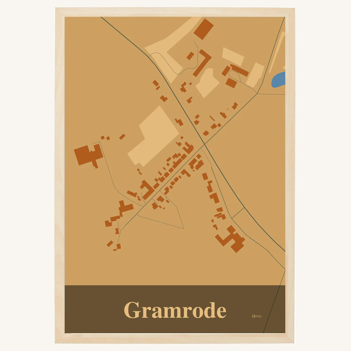 Gramrode plakat – Firkantet 2026 – Lys pastel brun