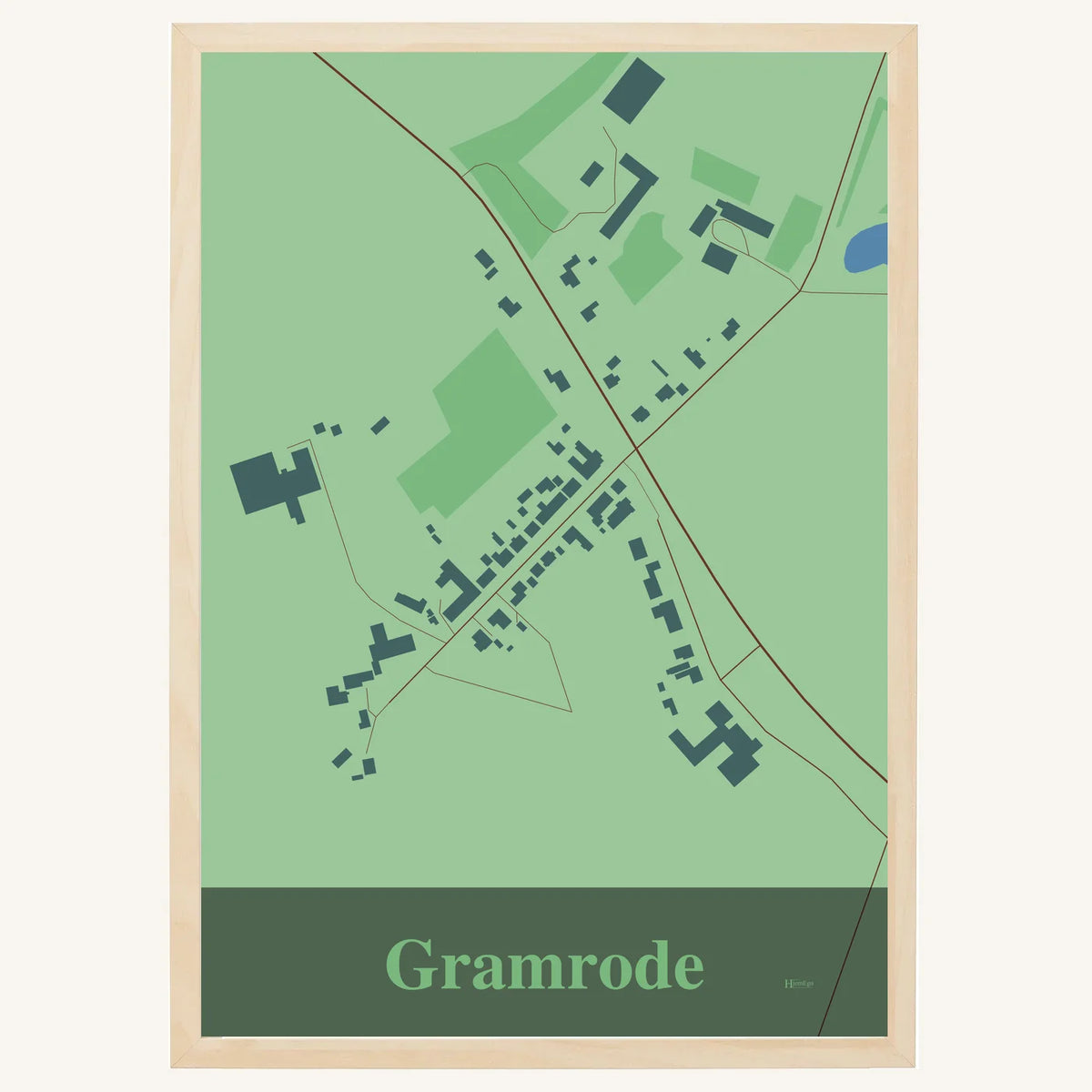 Gramrode plakat – Firkantet 2026 – Lys pastel grøn