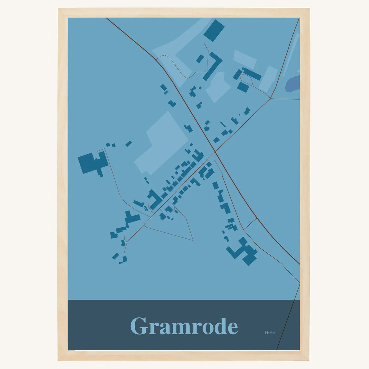 Gramrode plakat – Firkantet 2026 – Lys pastel blå