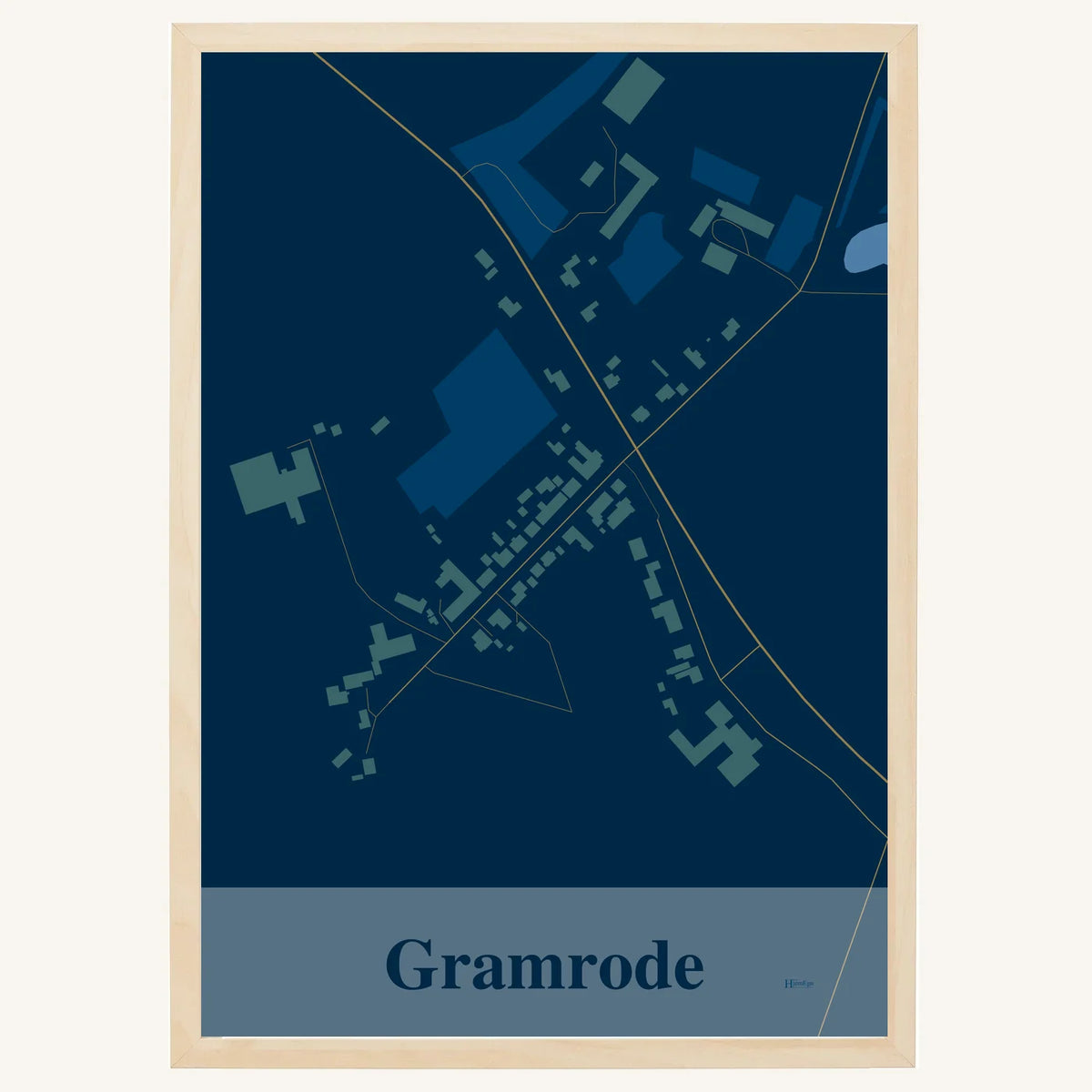 Gramrode plakat – Firkantet 2026 – Mørk blå