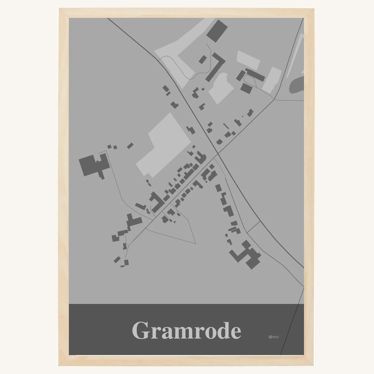 Gramrode plakat – Firkantet 2026 – Lys pastel grå