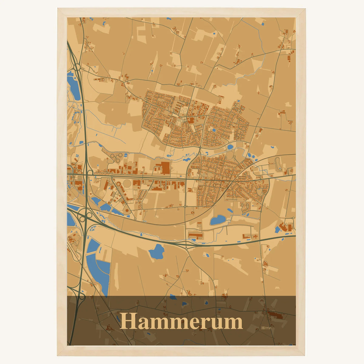 Hammerum plakat – Firkantet 2026 – Lys pastel brun