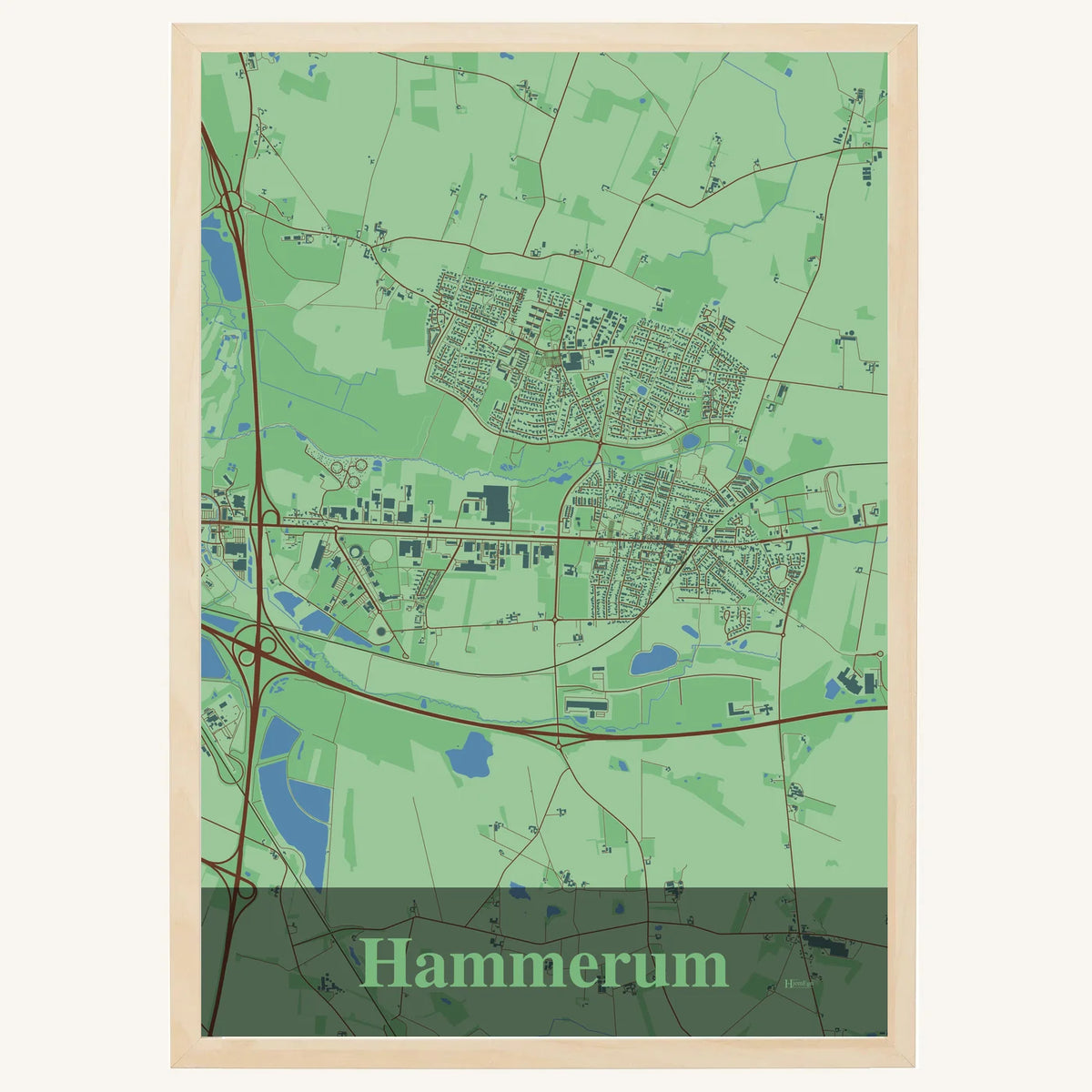 Hammerum plakat – Firkantet 2026 – Lys pastel grøn