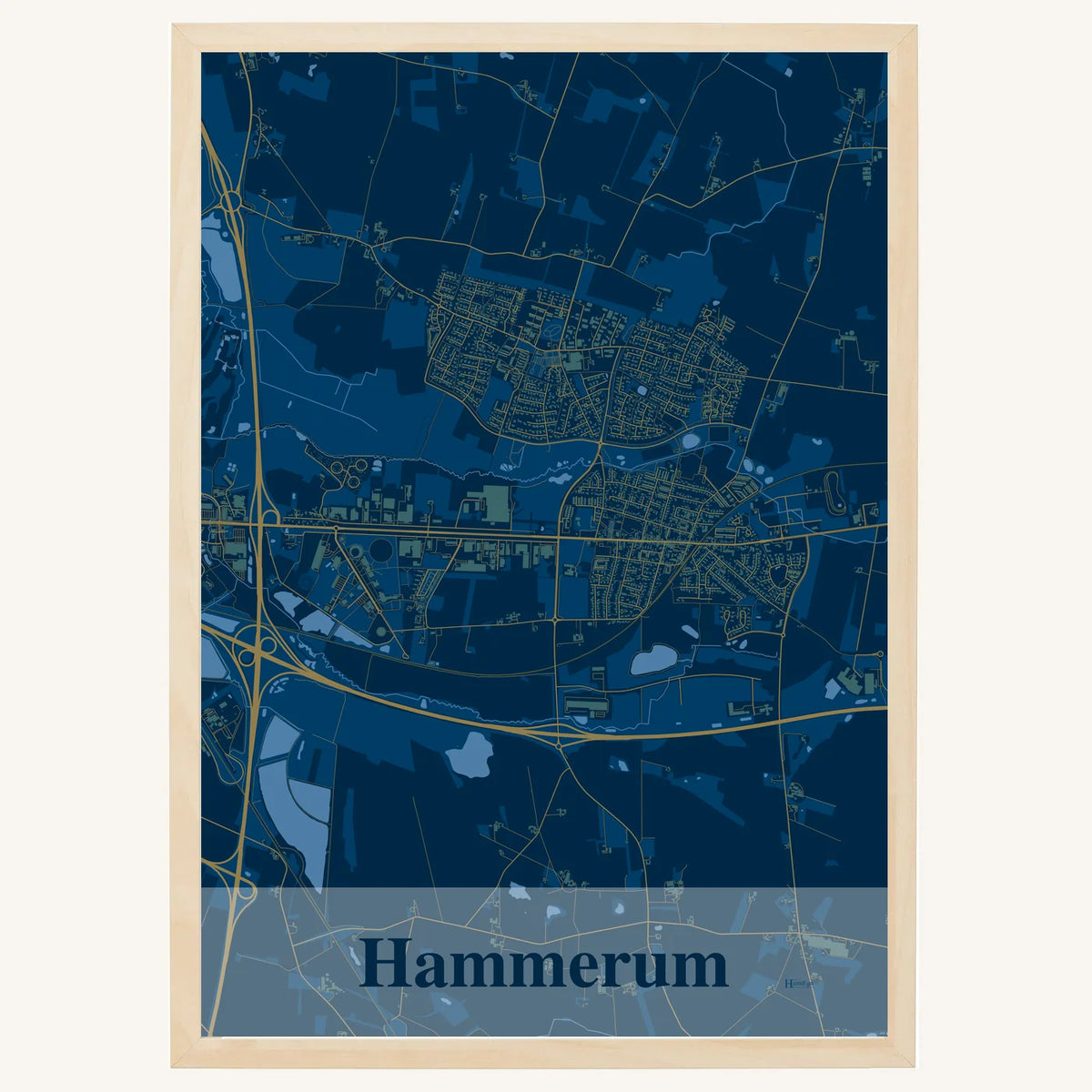 Hammerum plakat – Firkantet 2026 – Mørk blå