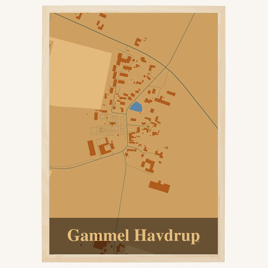 Gammel Havdrup plakat – Firkantet 2026 – Lys pastel brun