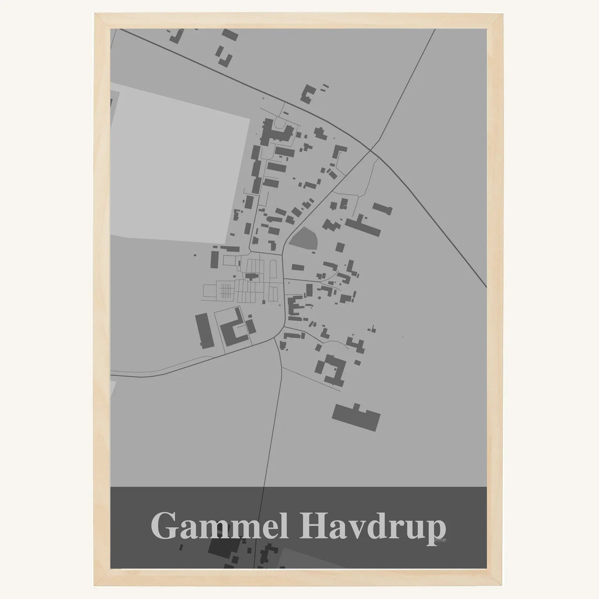 Gammel Havdrup plakat – Firkantet 2026 – Lys pastel grå