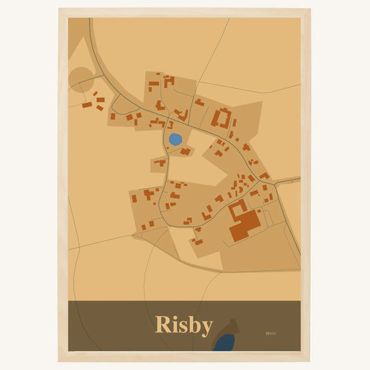 Risby plakat – Firkantet 2026 – Lys pastel brun