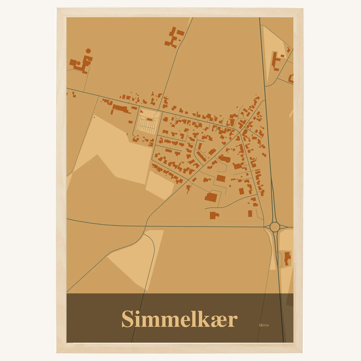 Simmelkær plakat – Firkantet 2026 – Lys pastel brun