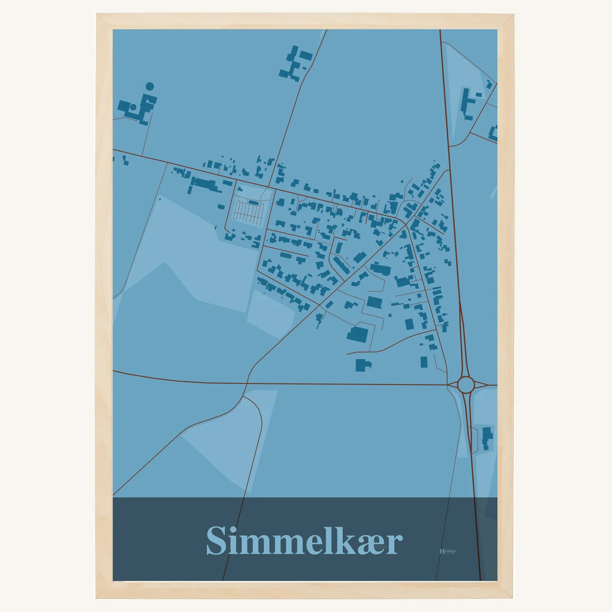 Simmelkær plakat – Firkantet 2026 – Lys pastel blå