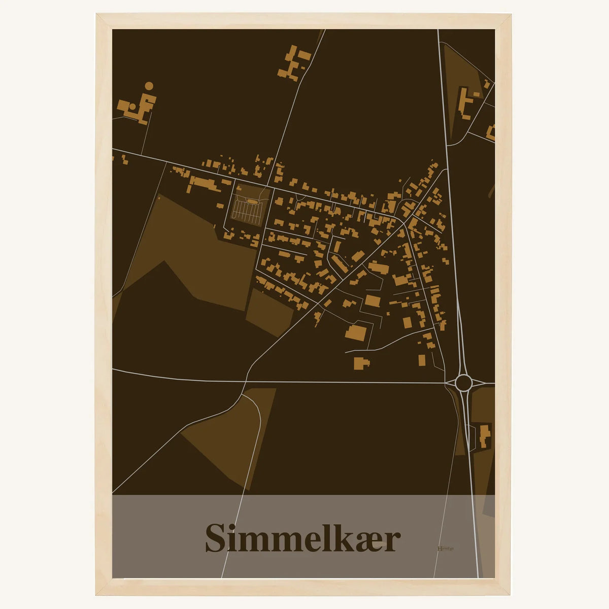 Simmelkær plakat – Firkantet 2026 – Mørk brun