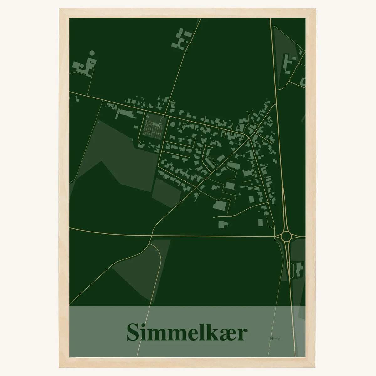 Simmelkær plakat – Firkantet 2026 – Mørk grøn