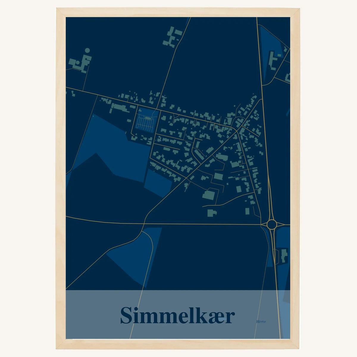 Simmelkær plakat – Firkantet 2026 – Mørk blå