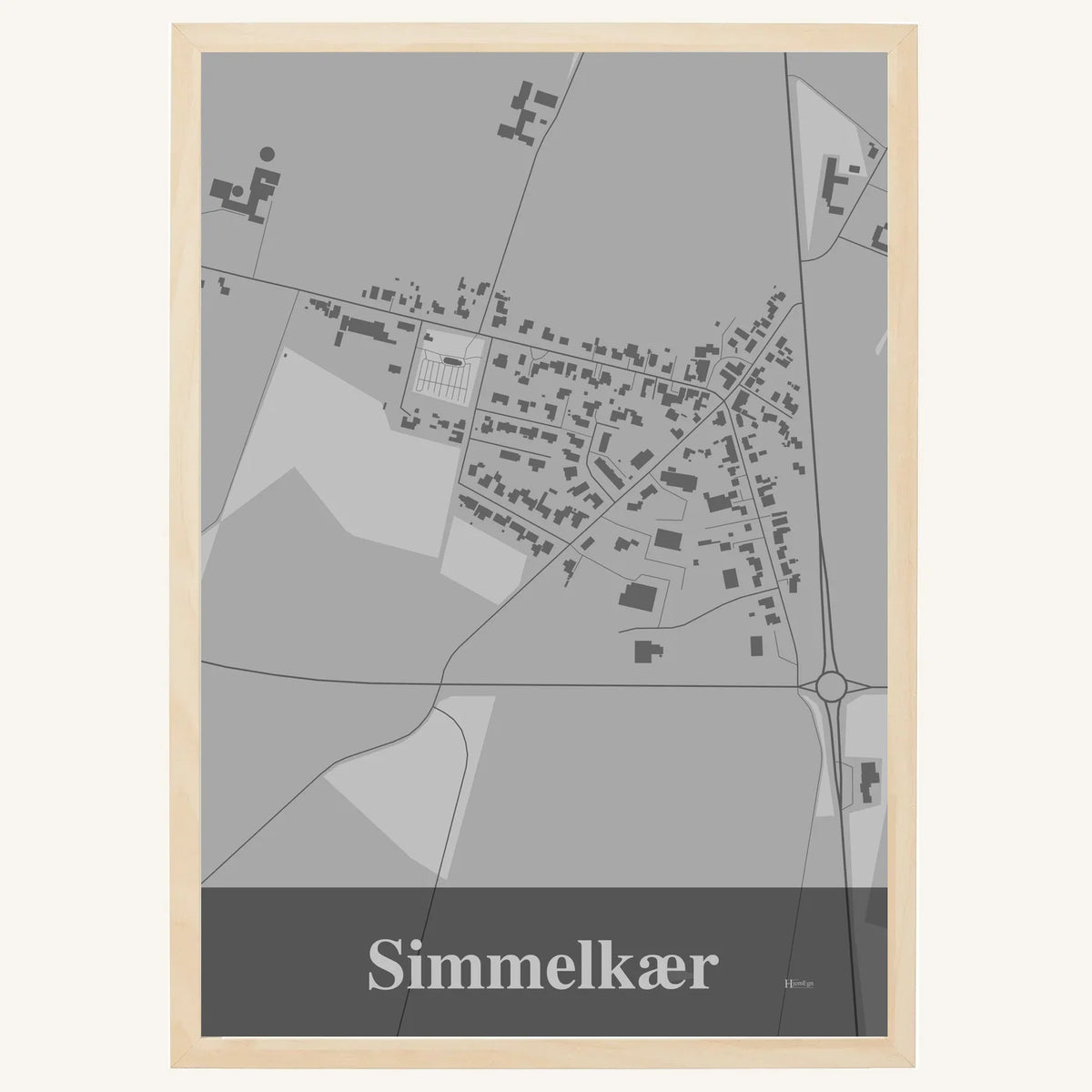 Simmelkær plakat – Firkantet 2026 – Lys pastel grå