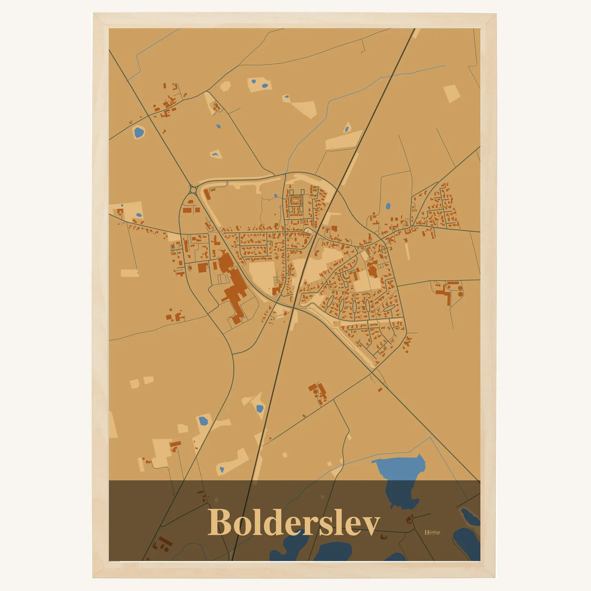 Bolderslev plakat – Firkantet 2026 – Lys pastel brun