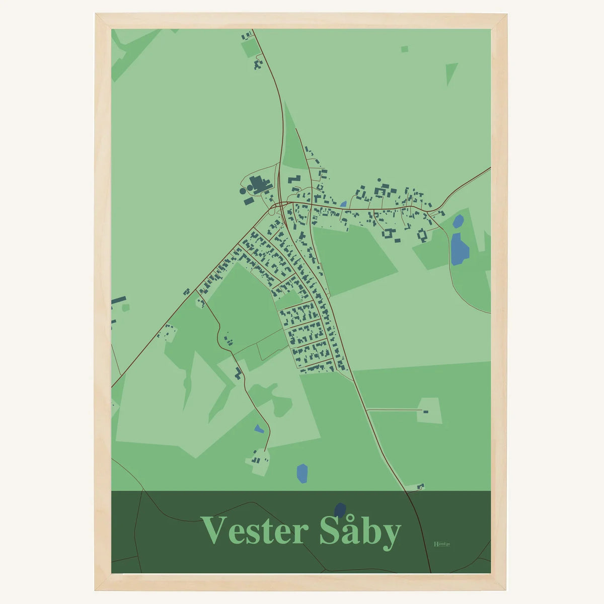 Vester Såby plakat – Firkantet 2026 – Lys pastel grøn