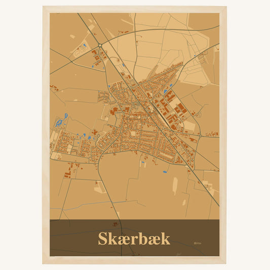 Skærbæk Plakat – Lys pastel brun