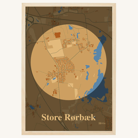 Store Rørbæk plakat – Centrum 2026 – Lys pastel brun