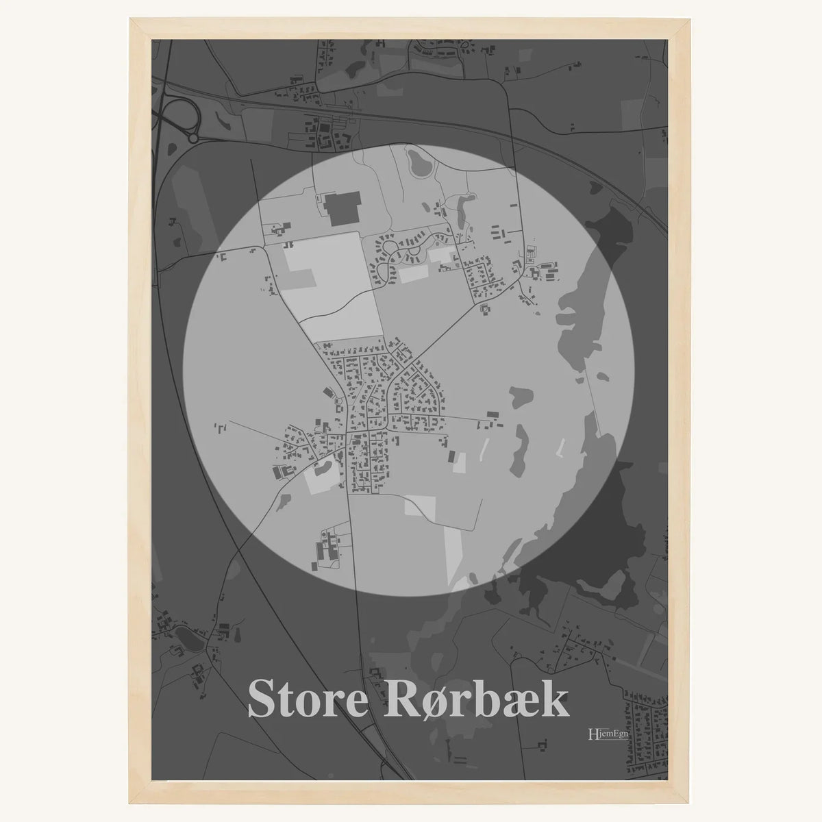 Store Rørbæk plakat – Centrum 2026 – Lys pastel grå