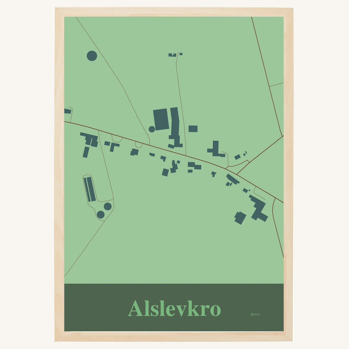 Alslevkro plakat – Firkantet 2026 – Lys pastel grøn