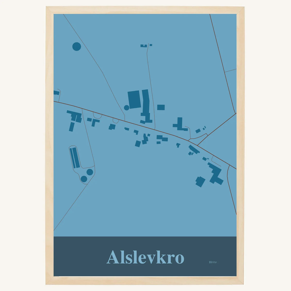 Alslevkro plakat – Firkantet 2026 – Lys pastel blå