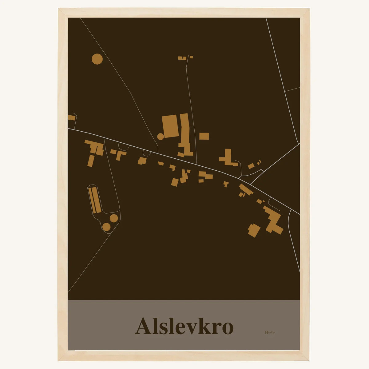 Alslevkro plakat – Firkantet 2026 – Mørk brun