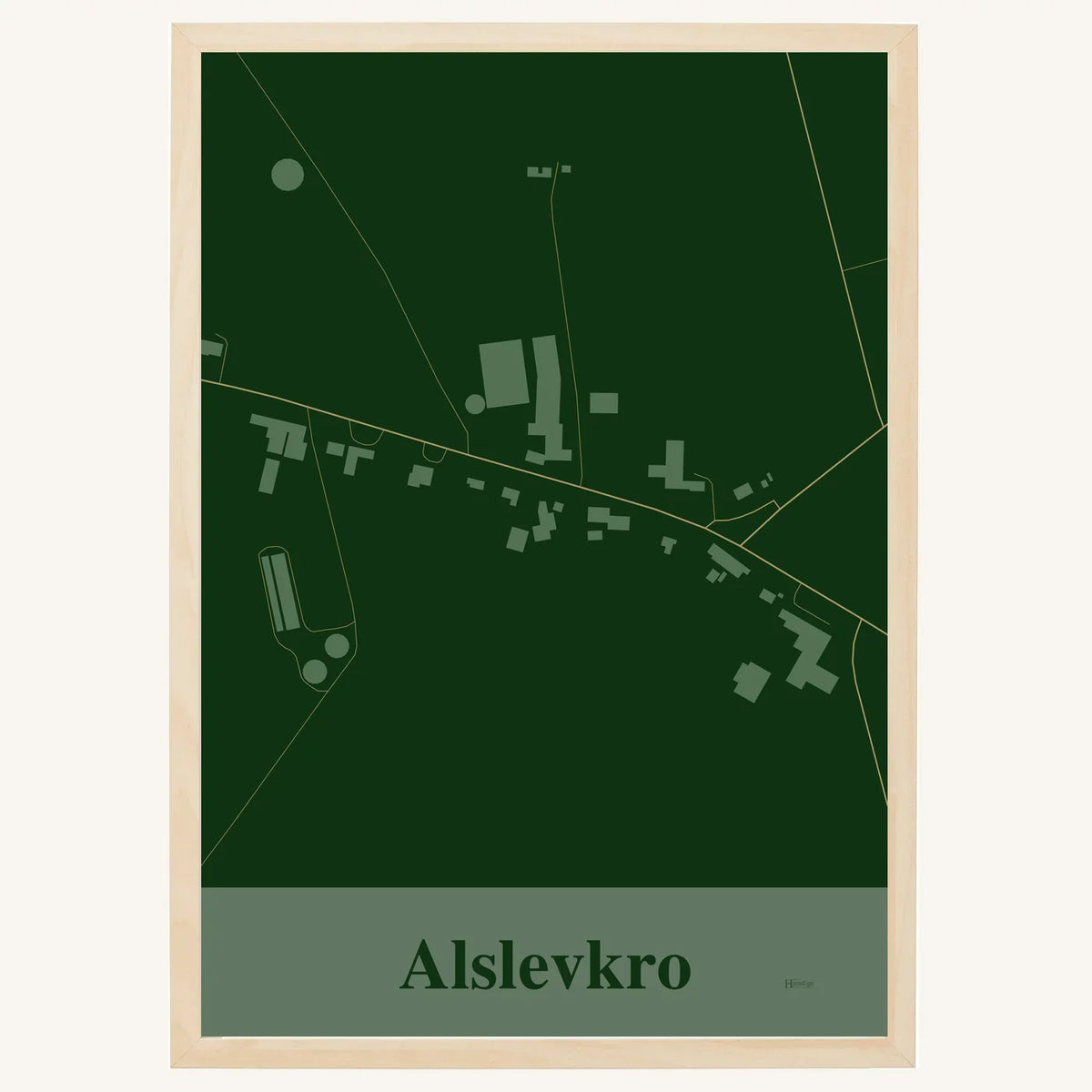 Alslevkro plakat – Firkantet 2026 – Mørk grøn