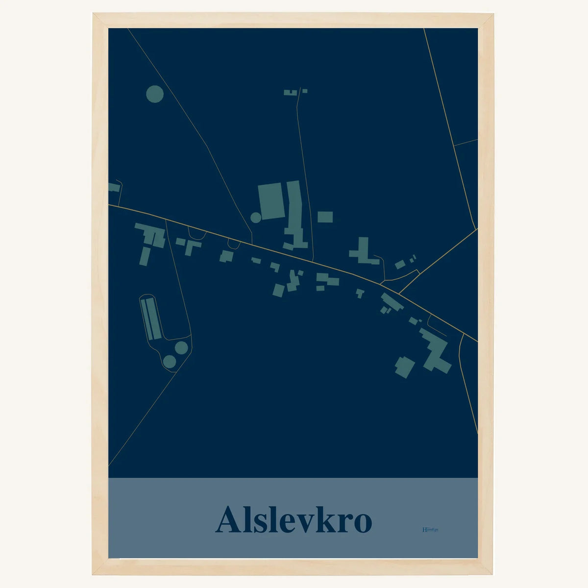 Alslevkro plakat – Firkantet 2026 – Mørk blå