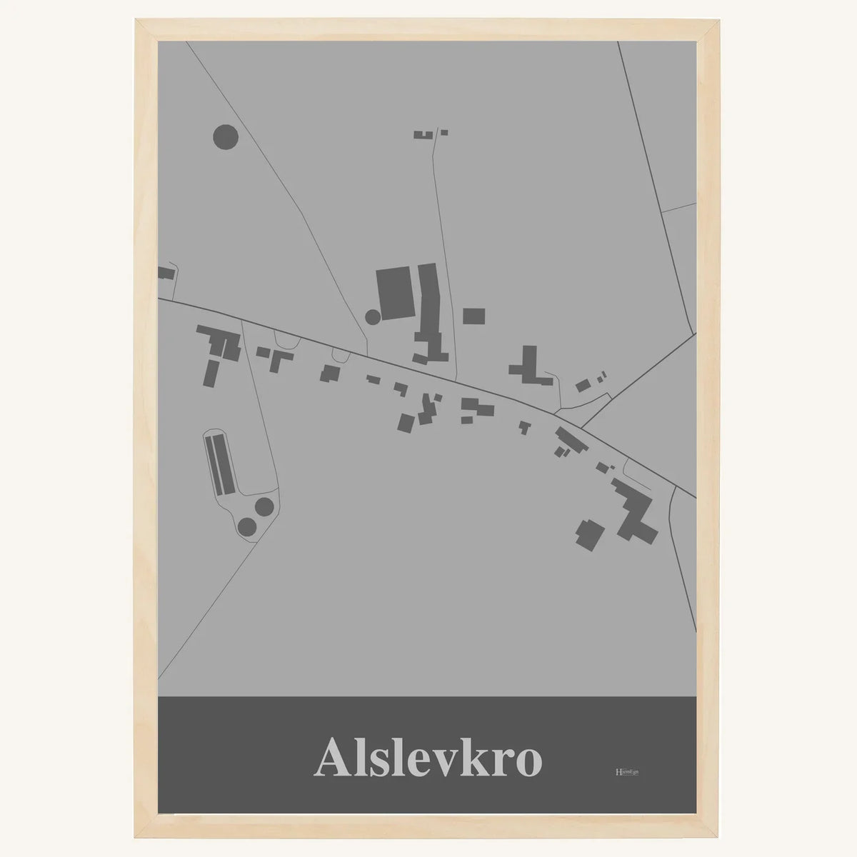 Alslevkro plakat – Firkantet 2026 – Lys pastel grå