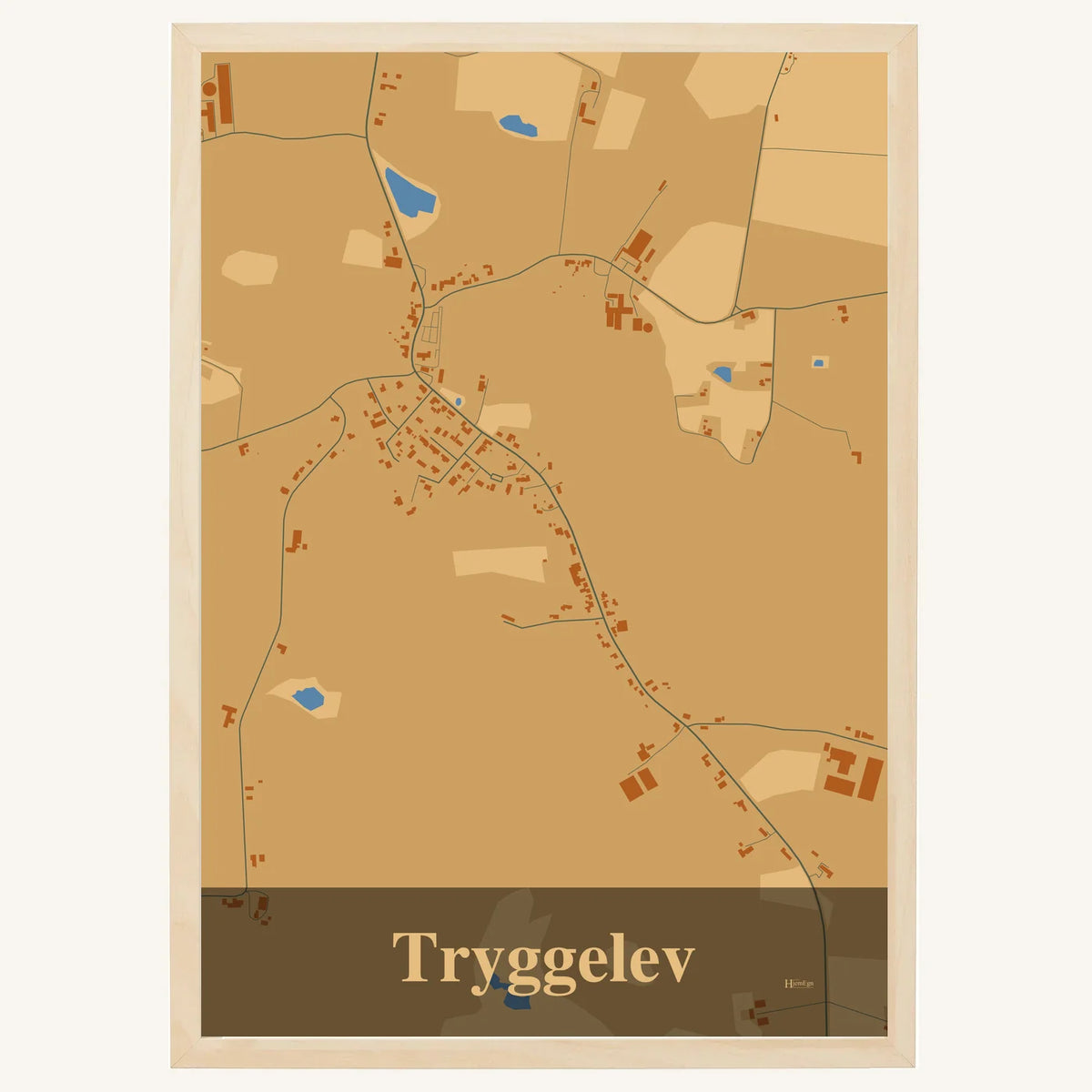 Tryggelev plakat – Firkantet 2026 – Lys pastel brun