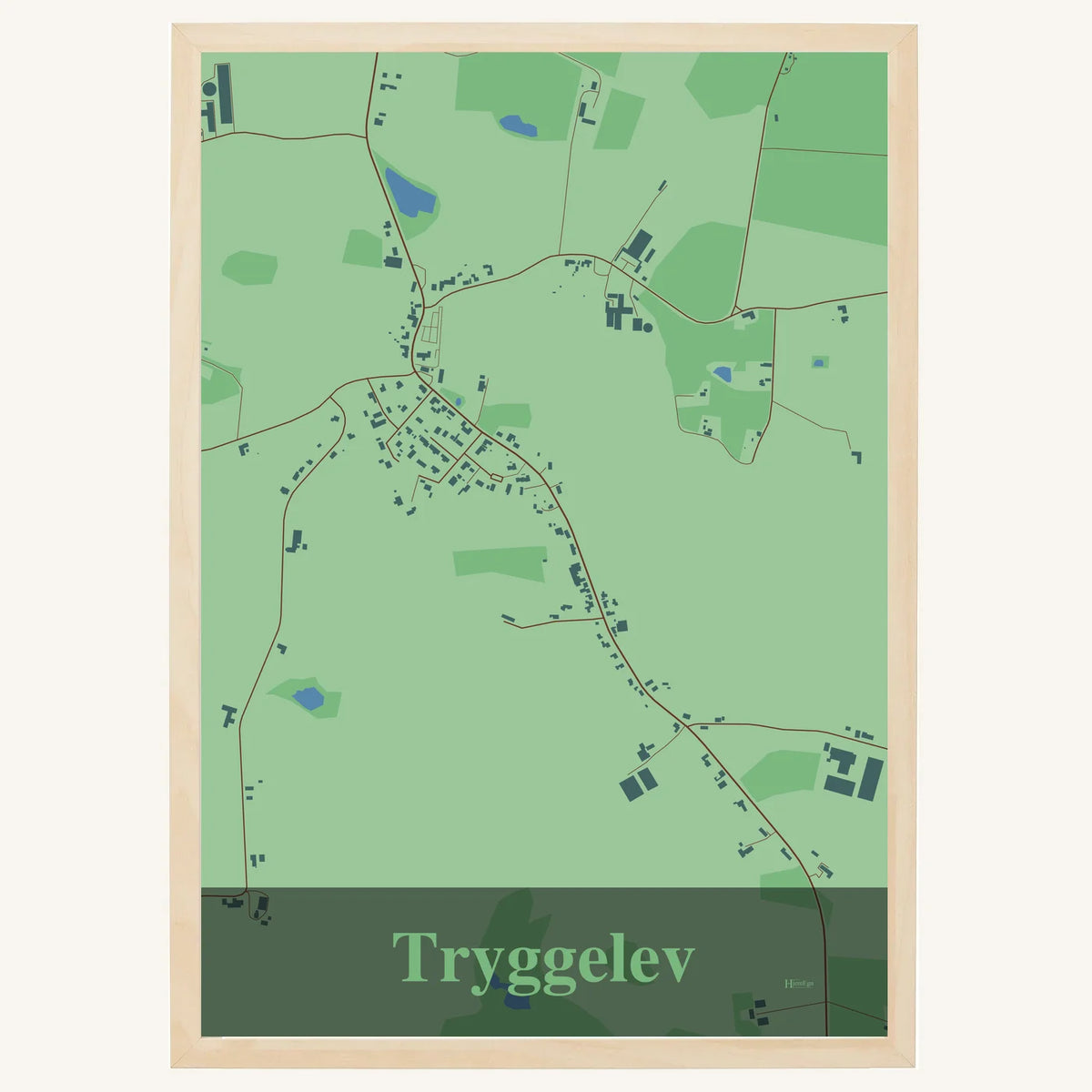 Tryggelev plakat – Firkantet 2026 – Lys pastel grøn