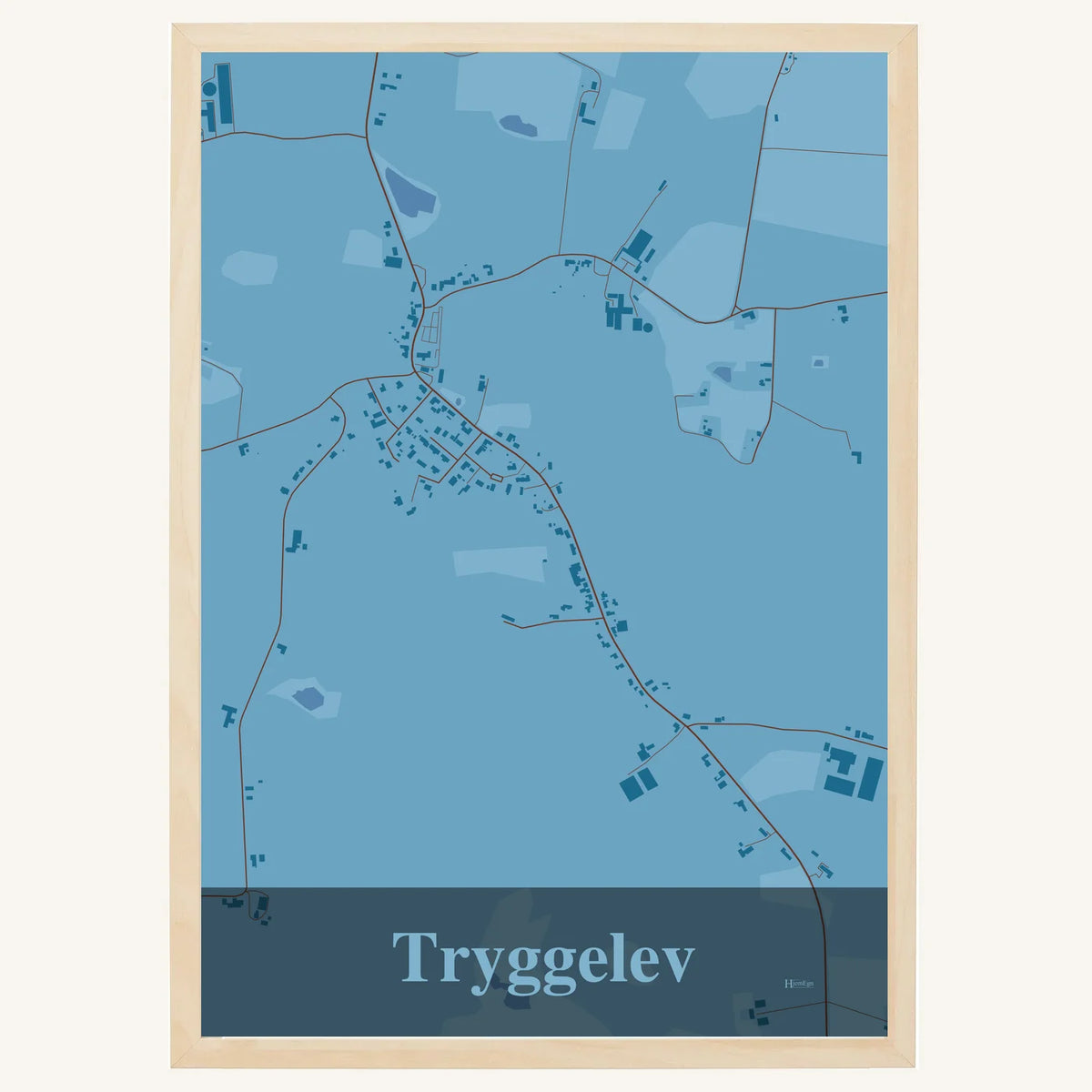 Tryggelev plakat – Firkantet 2026 – Lys pastel blå